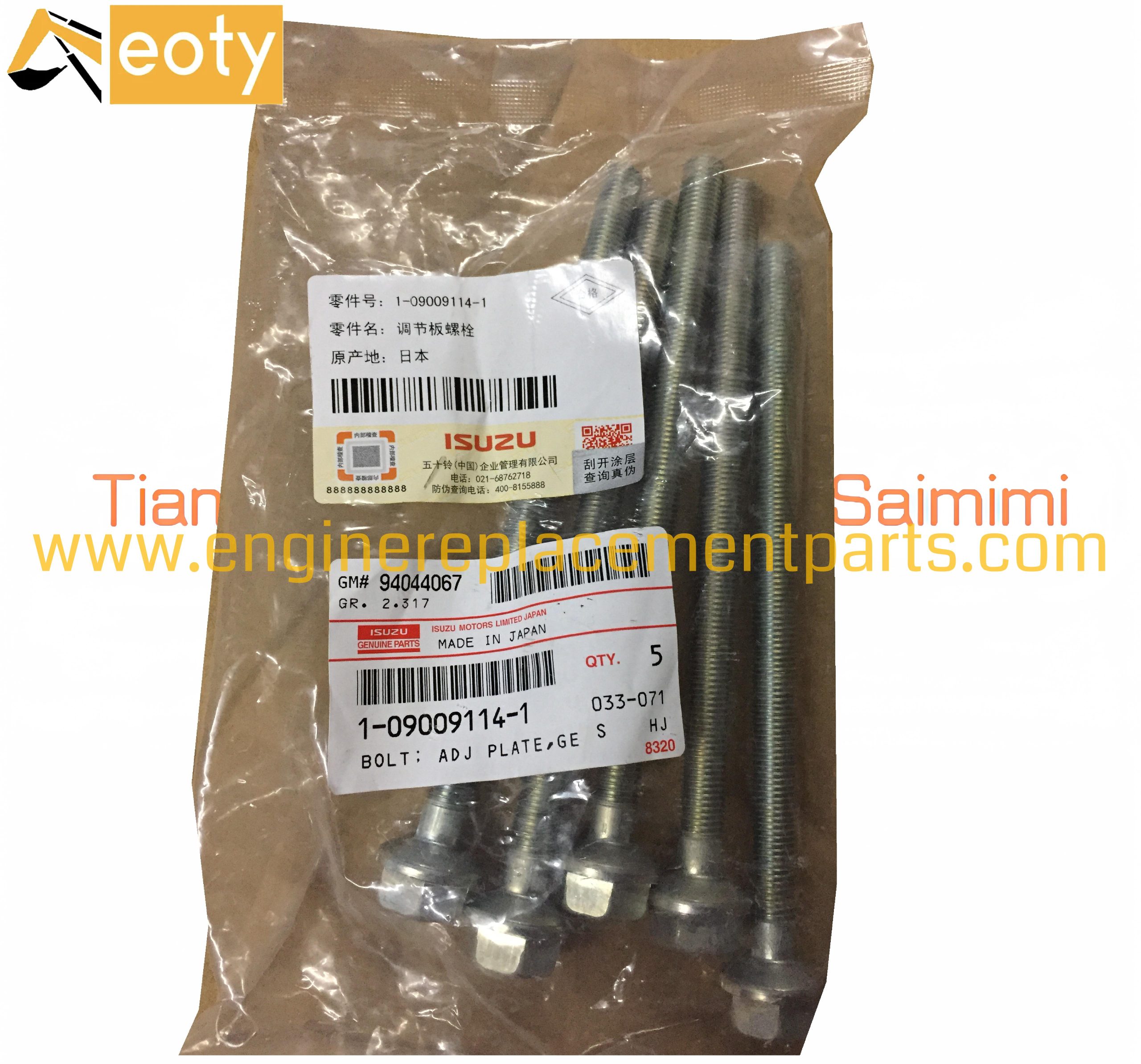 Genuine 4hk1 6hk1 6bg1 109009-1141 Generator Adjusting Screw 1-09009114-1 Adjust Bolt 1090091141 Zx240-3 Zx270-3 Zx200