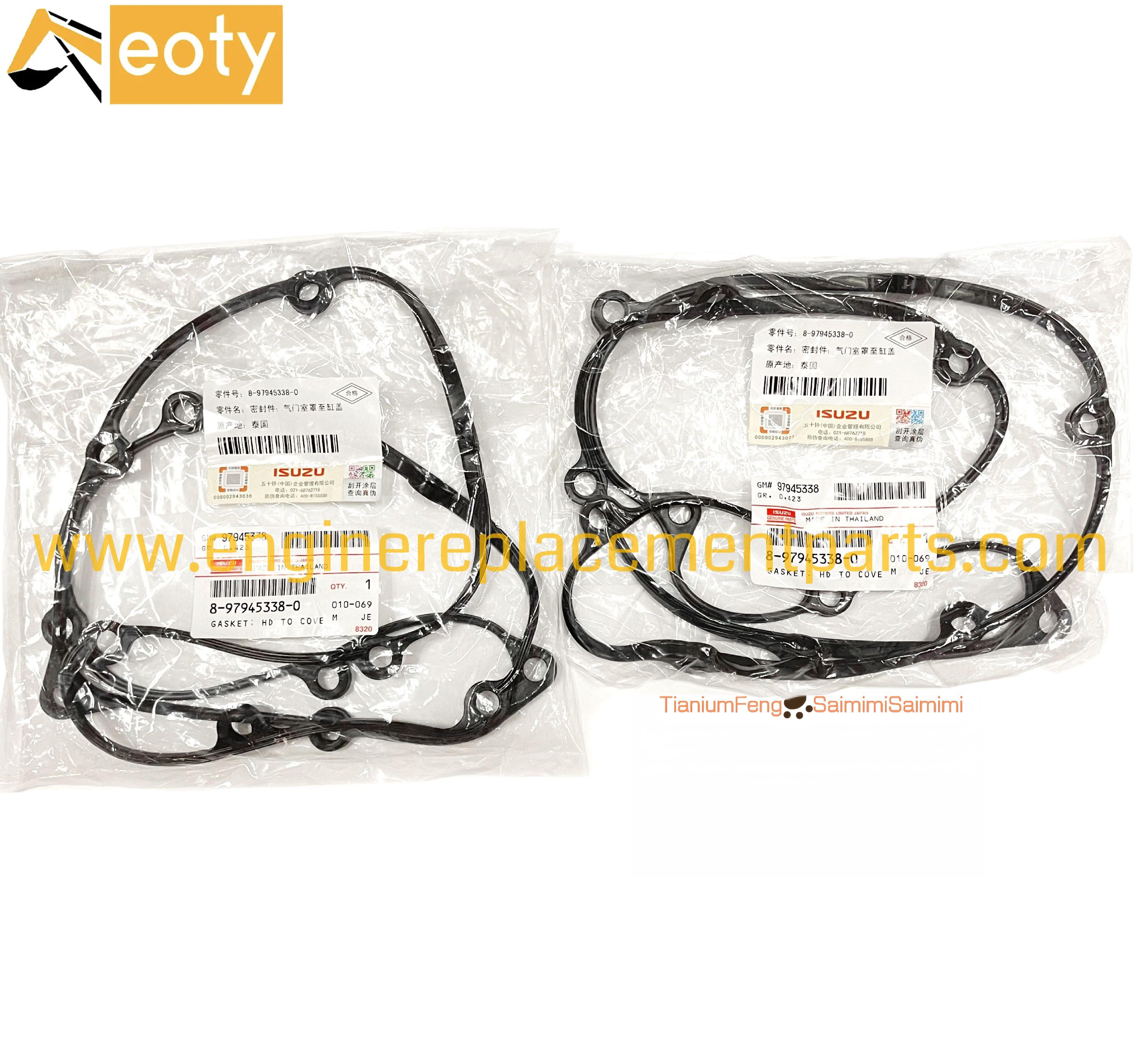 Genuine 4jj1 Cylinder Head Cover Gasket 8-97945338-0 Valve Cover Gasket 8979453380 Excavator Engine From Saimimi