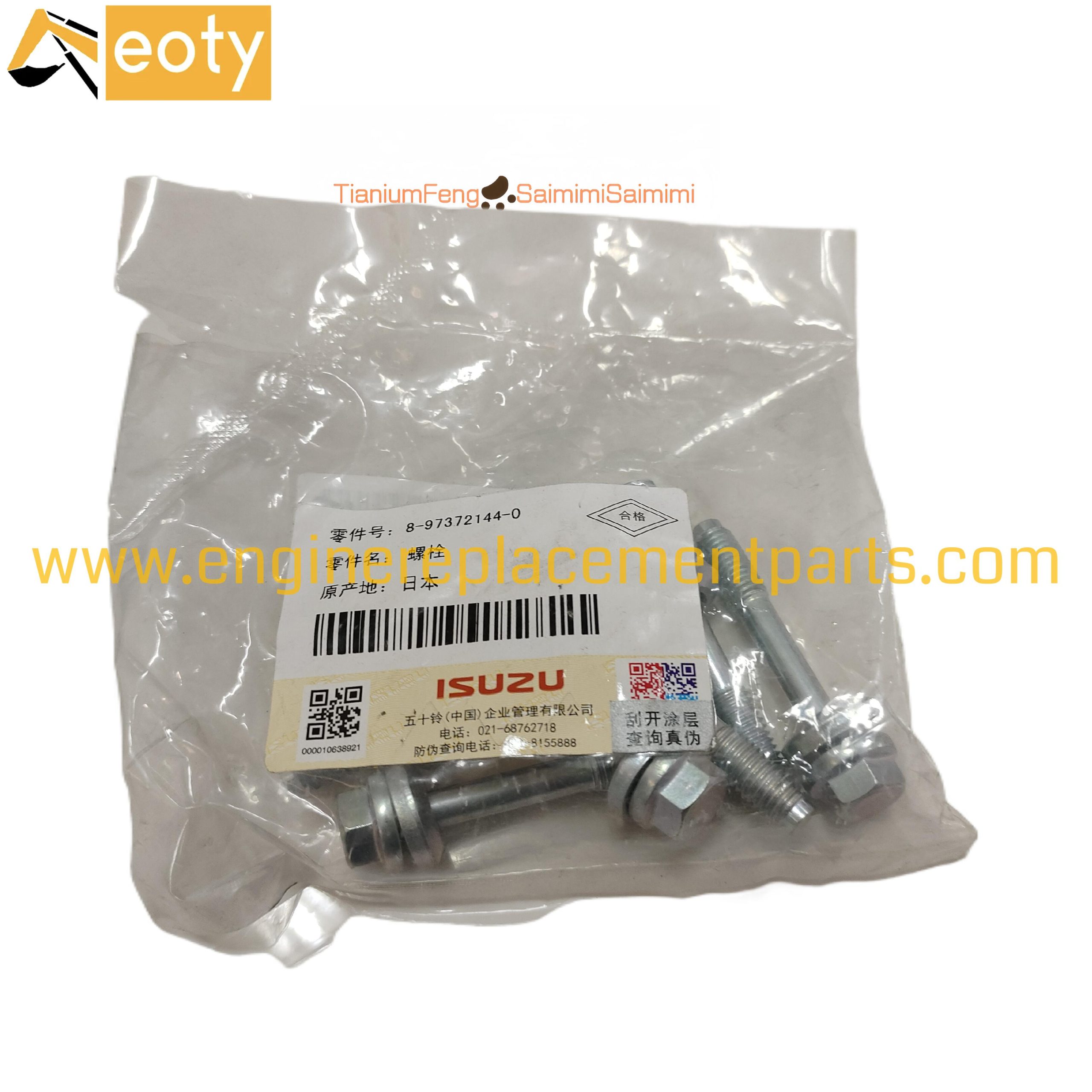 Genuine 8-97372144-0 8973721440 Injection Nozzle Bracket Bolt 8-97372-144-0 Saimimi Guangzhou Warehouse