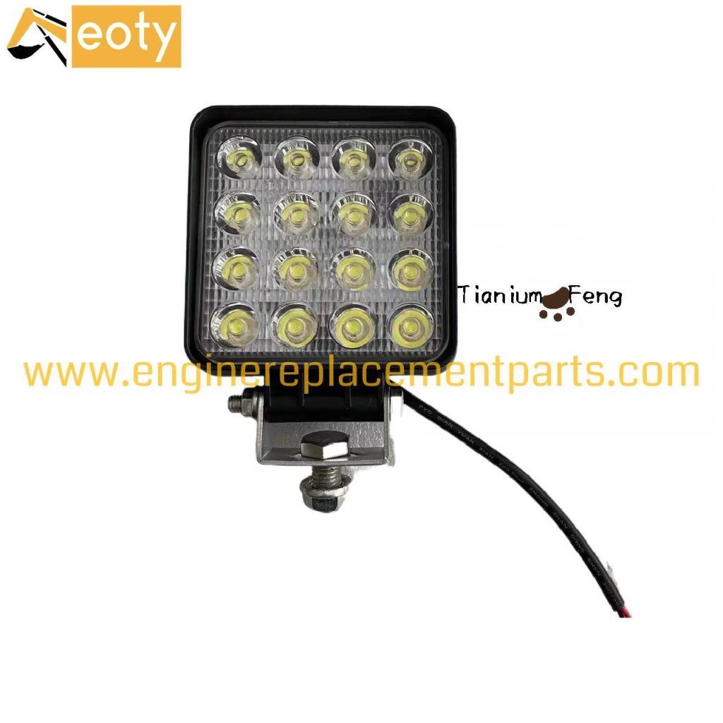 Heavy-Duty LED Headlight Assembly | 12V/24V Compatible | For Excavator Engines