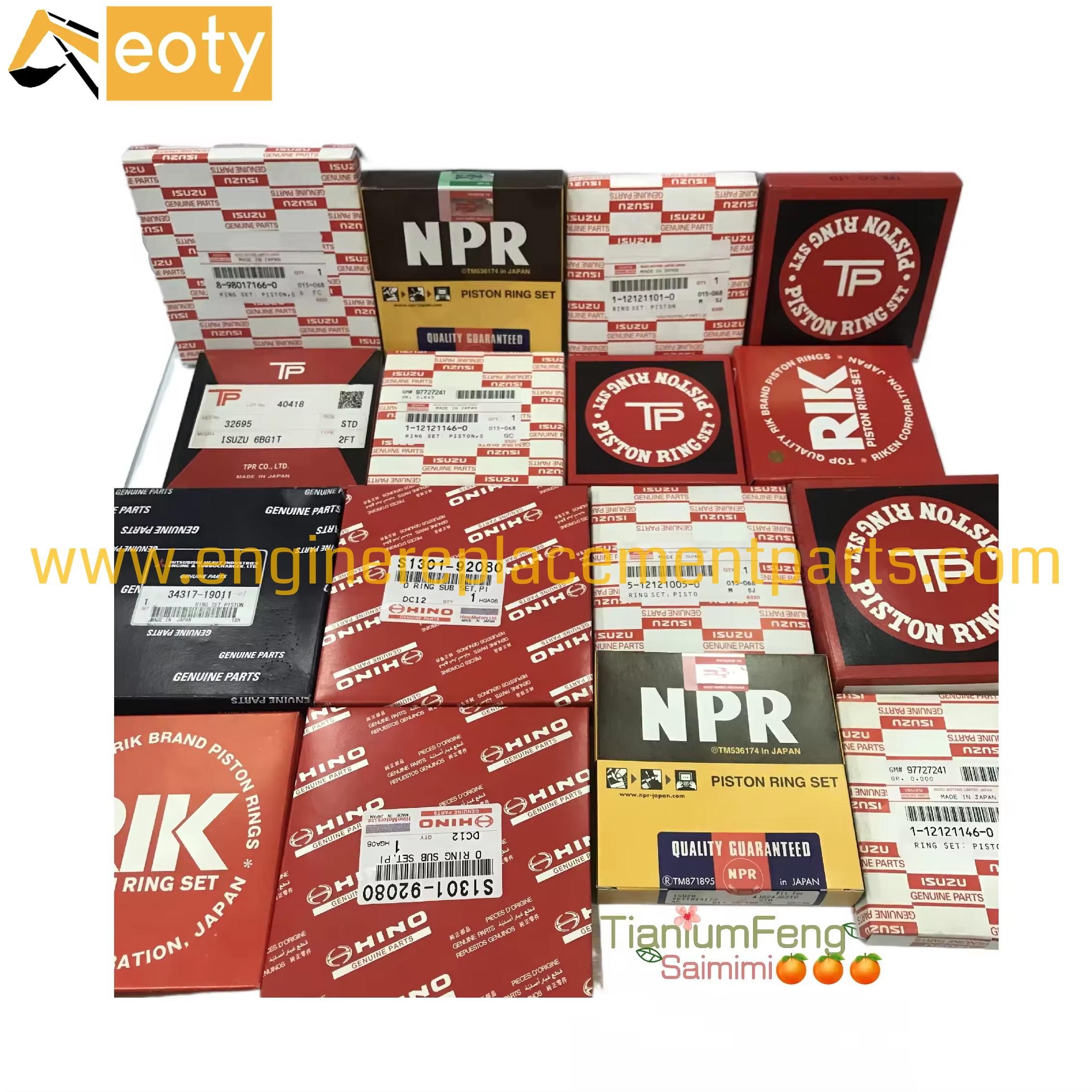 Genuine Construction Excavator Diesel Engine Piston Ring Set For 4d95/6d95/4hk1/6hk1/6wg1/6bd1/6bg1t/j05e/j08e/s6k Guangzhou