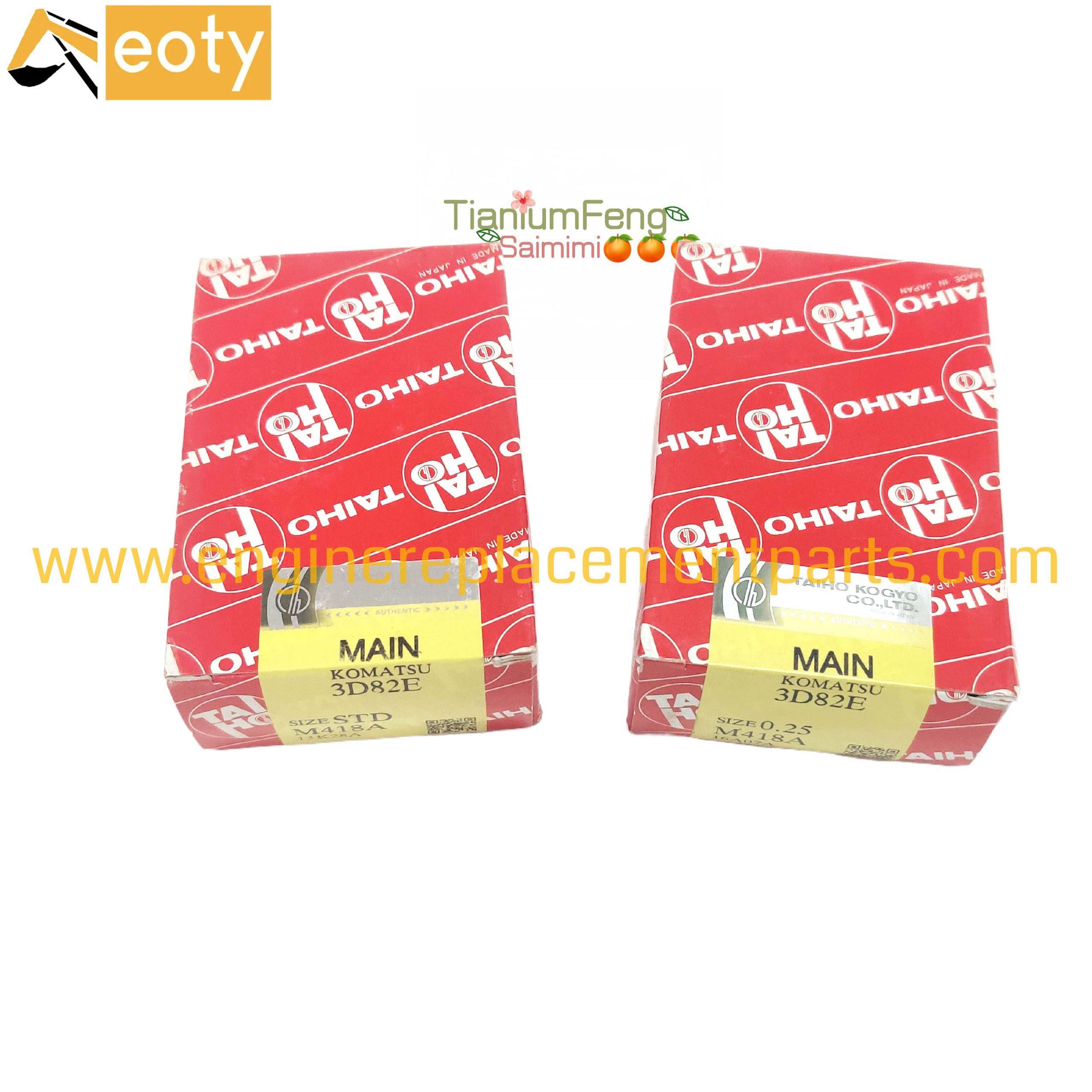 Genuine Crankshaft Bearing Main Bearing For 3d82e Excavator Engine M418a Over Size 0.25 +25