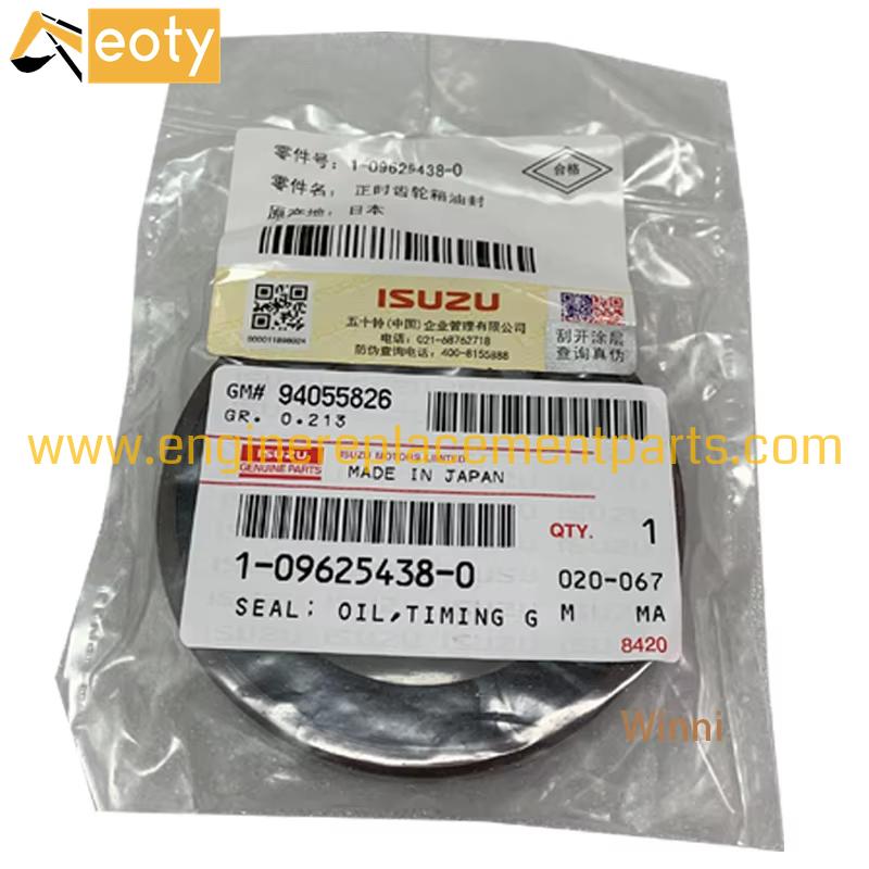 Genuine Excavator Parts 1-09625438-0 1096254380 Timing Gear Case Oil Seal 4bg1 4bd1 6bg1 6bd1 For Isuzu Engine Excavator
