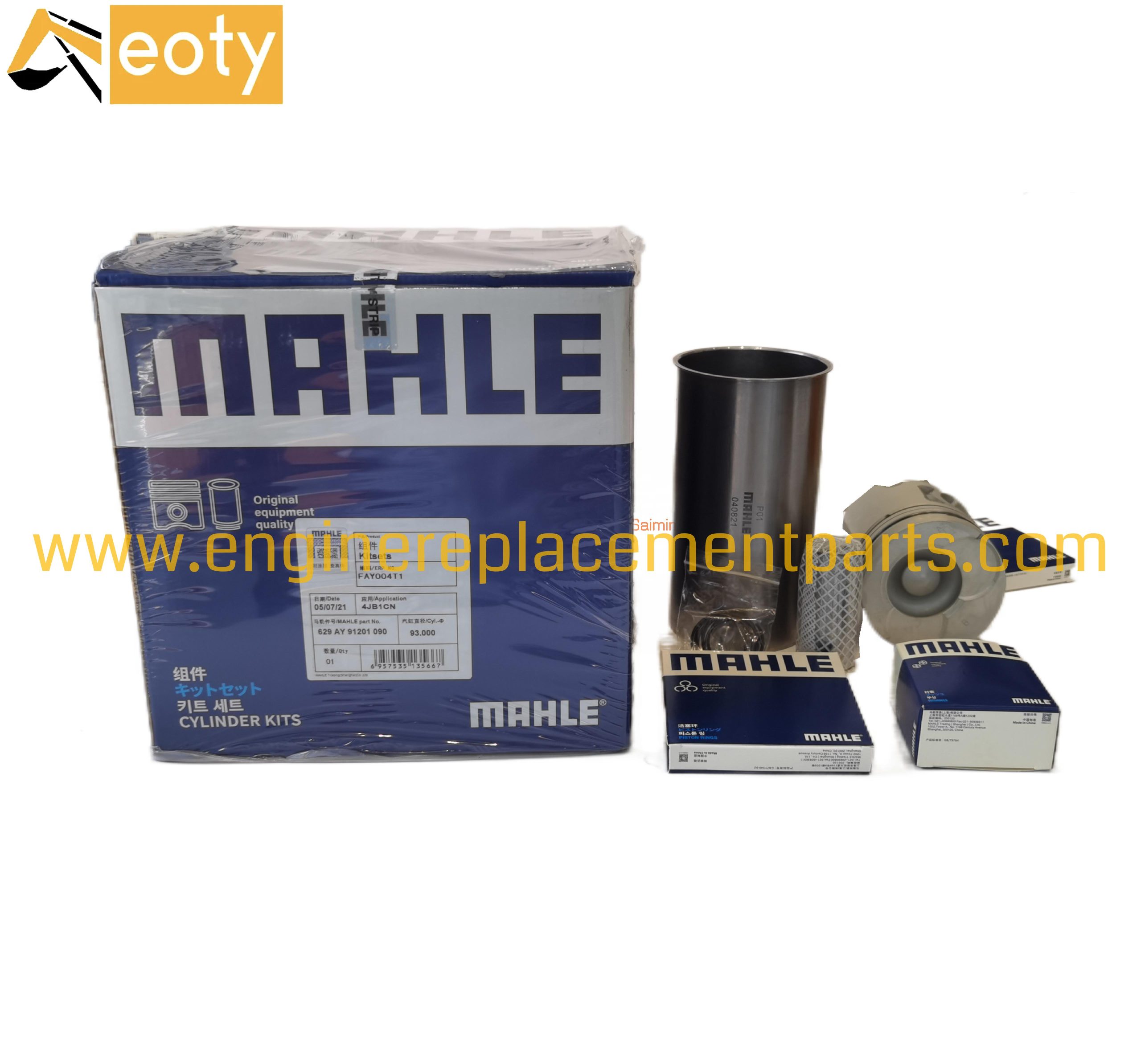 Genuine Mahle 006114wtc1 4jb1na Cylinder Liner Kit Piston Wtp013 8-97108622-0round Bottom Liner Piston Ring 100usd For 1set