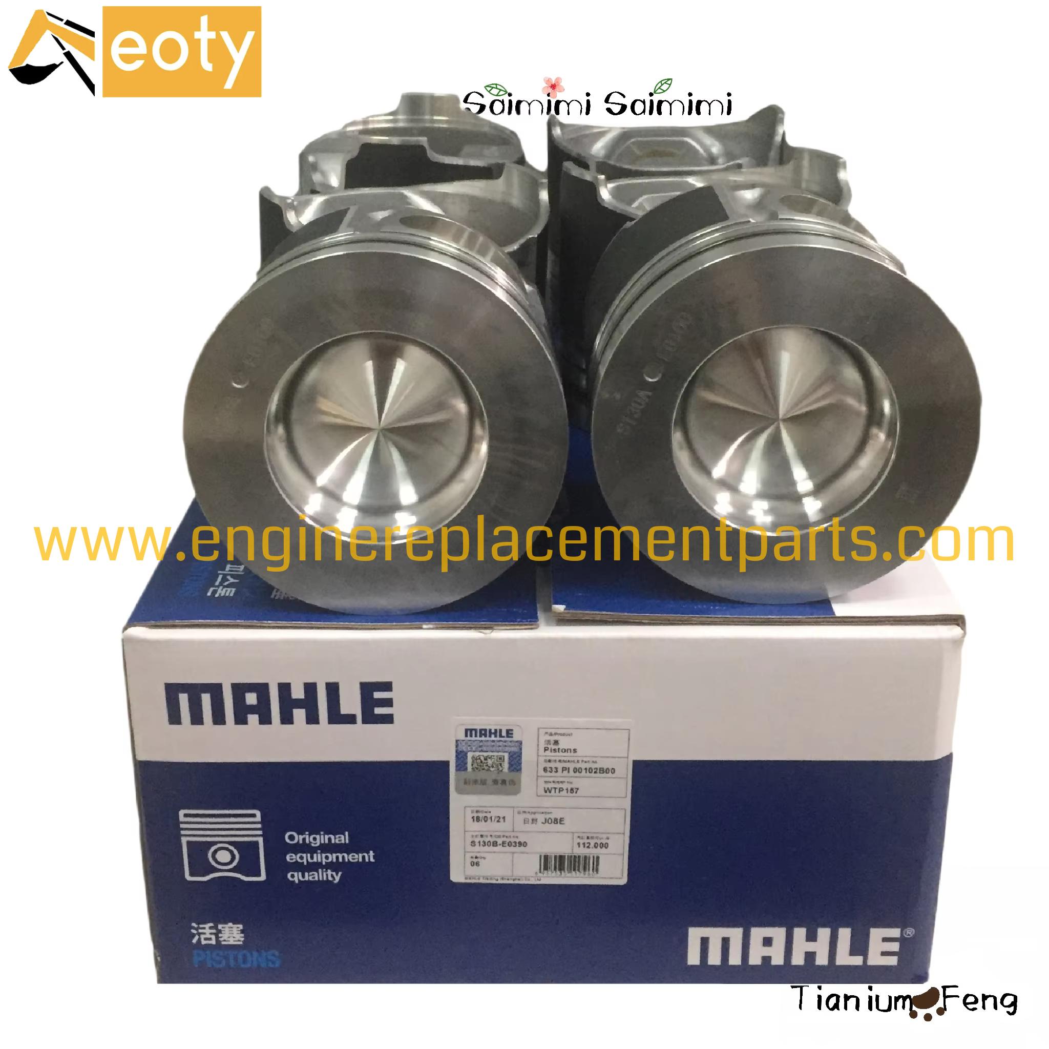 Genuine Piston With Pin And Key For Sk200-8 250-8 J05e/j08e Excavator Engine Mahle Wtp157/s130b-e0390 Liner Kit Ring Piston