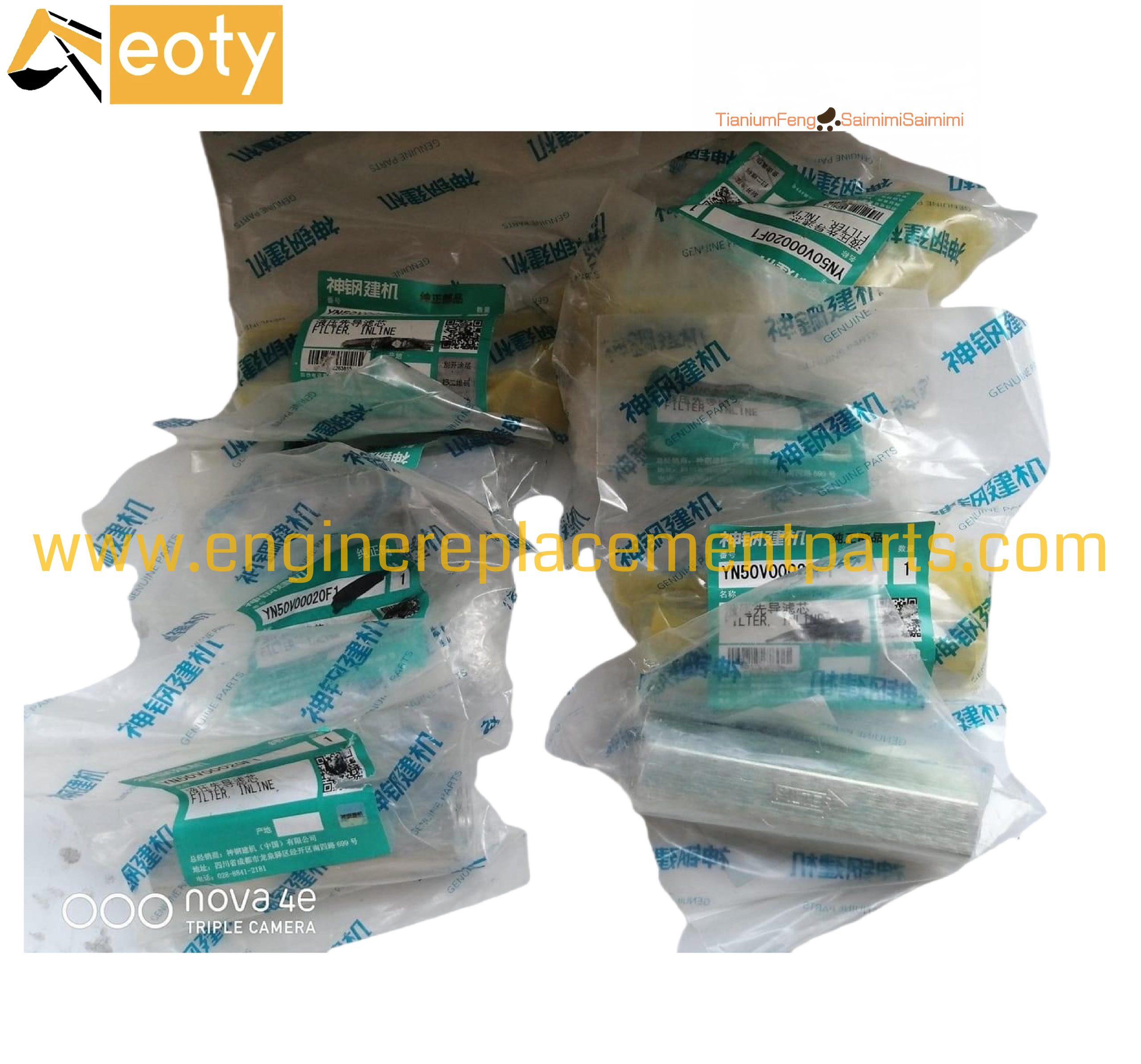 Yn50v00020f1 For Sk200-8 Kobelco Hydraulic Pilot Oil Filter Element J05e Engine Yn50v00020f3 Yn50v00020f2 Made In Japan